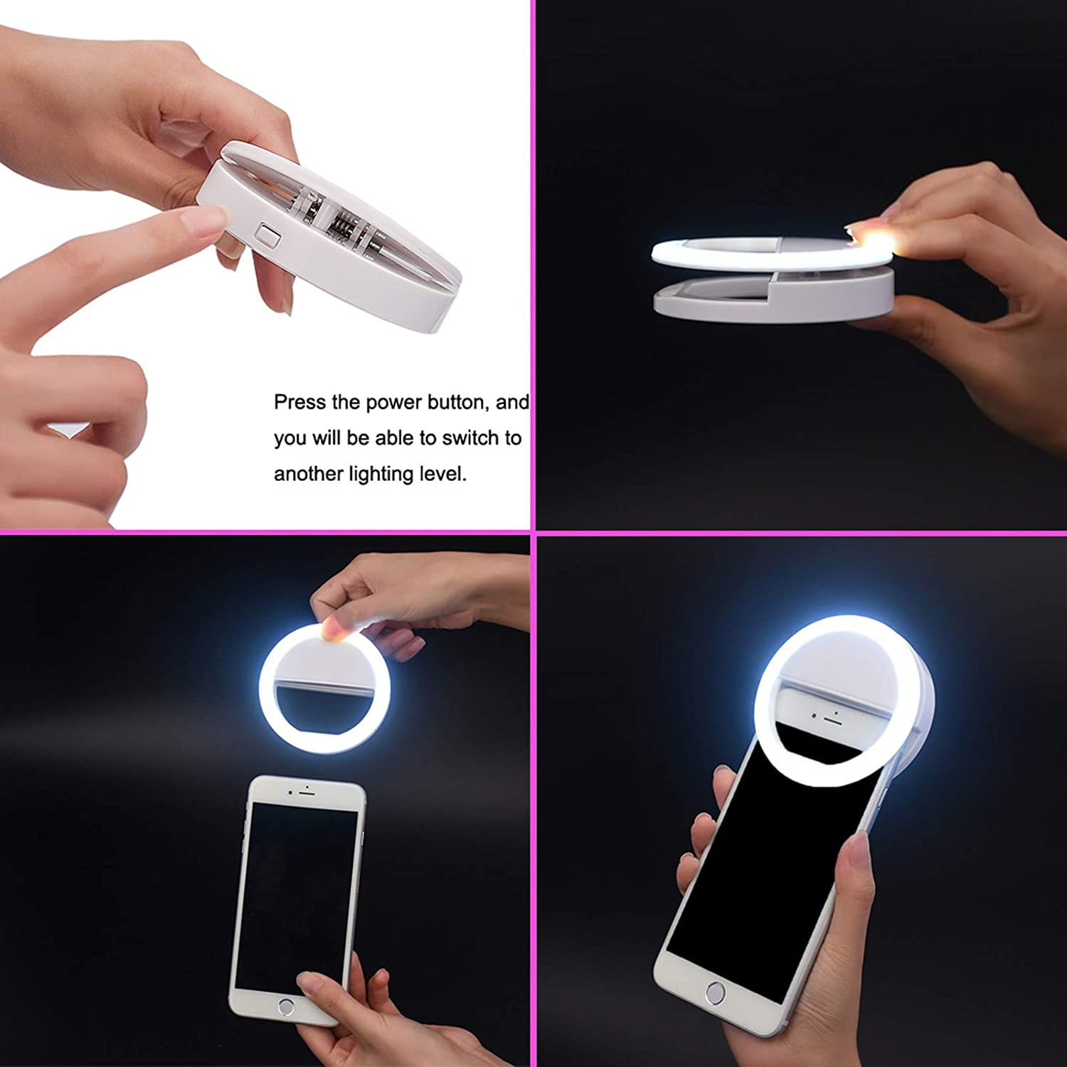 Tukzer 8-Inch LED USB Selfie Ring Light with Clamp Mount - Tukzer